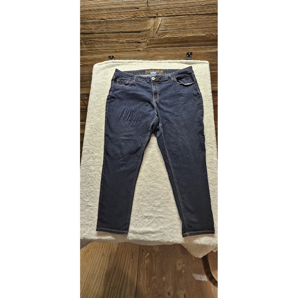HYDRAULIC Size 24 Ankle Skinny Jeans Dark Wash Blue Denim Curvy Stretch women's